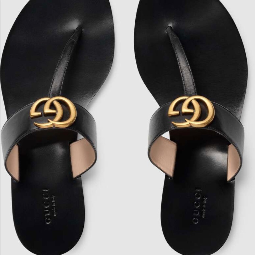 Black sandals.